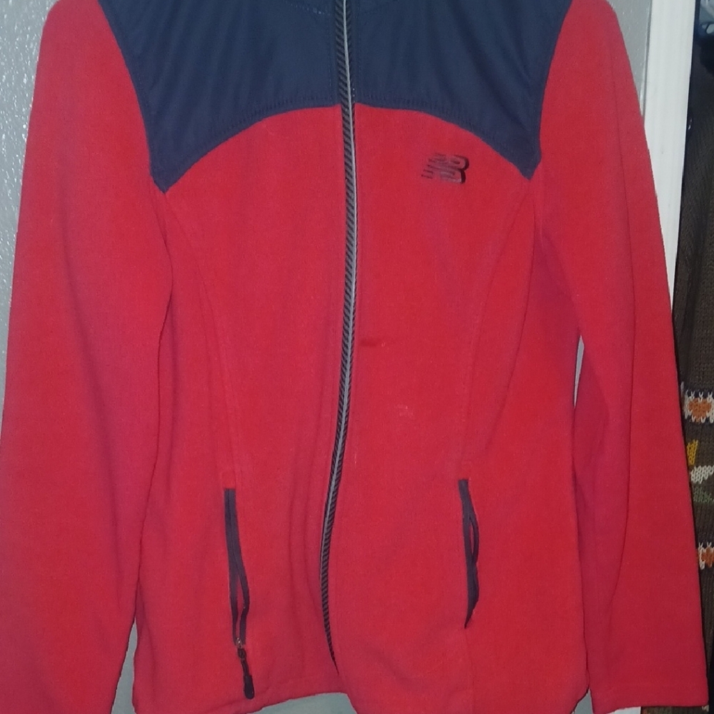 New Balance Red and Black Zip-Up Jacket